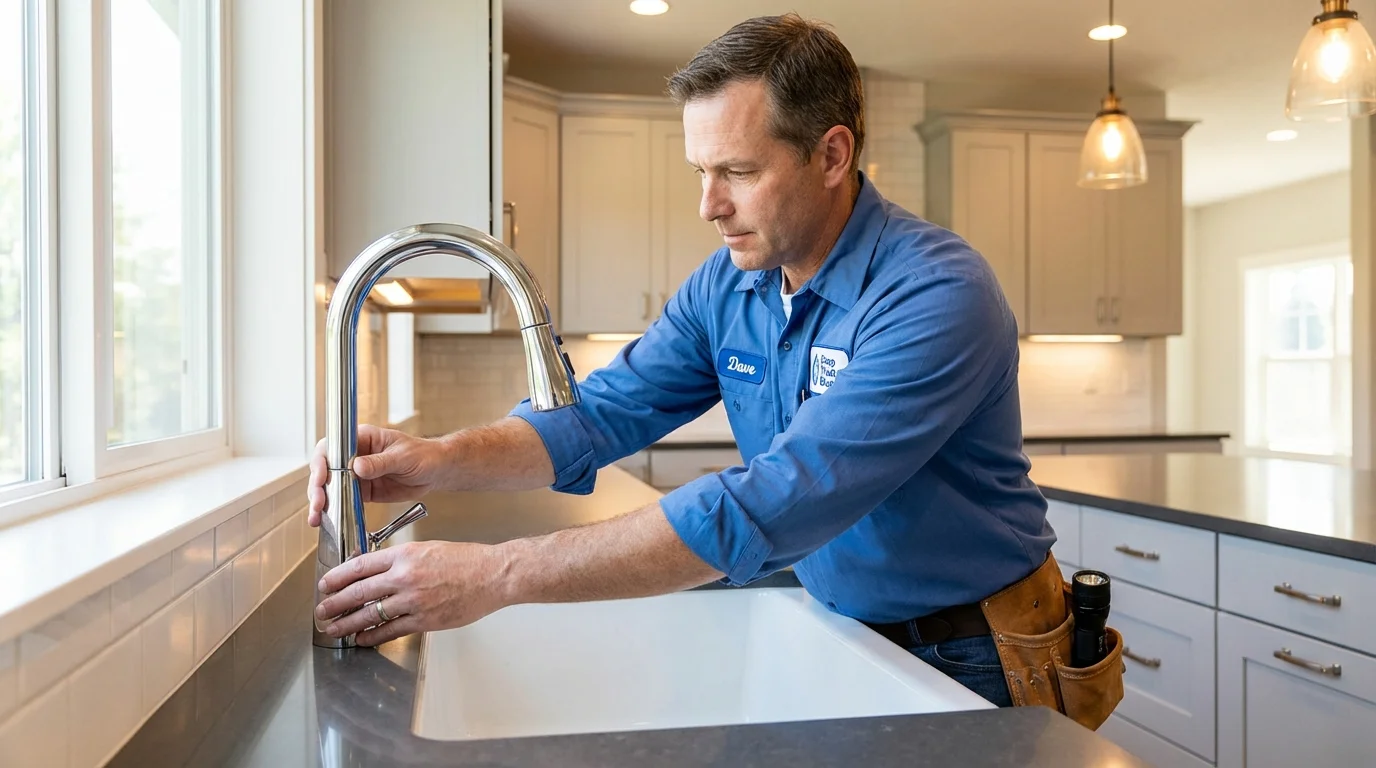 Kitchen faucet installation by Johns Plumbing LLC in Milford